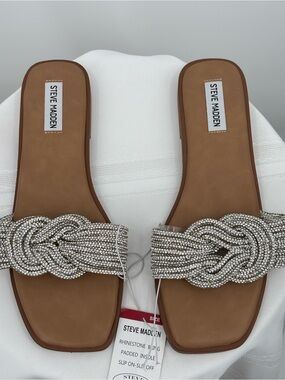 New Steve Madden Rhinestone Bling Sandals Size 10